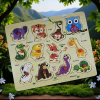 Drewniana Tablica Edukacyjna Zwierzęta Puzzle drewniane układanka SOWA ZÓŁW