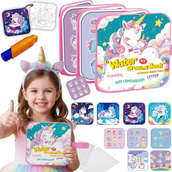 Unicorn Jednorożec Do Malowania Dla Dziewczynki Nauka Liter Cyfr Z Naklejki