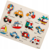 Puzzle drewniane POJAZDY układanka drewniana SORTER dla dzieci Zabawka 12el