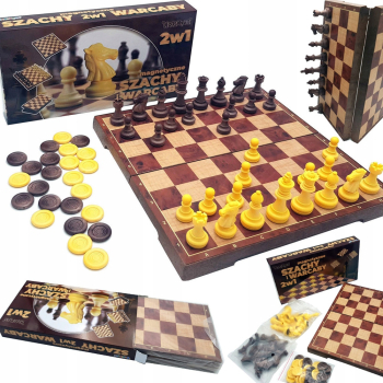Szachy Warcaby MAGNETYCZNE Zestaw gier 2w1 GRA PL