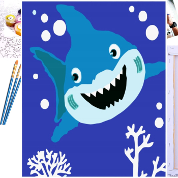 OBRAZ DO MALOWANIA DLA DZIECI 40X50 CM REKIN shark
