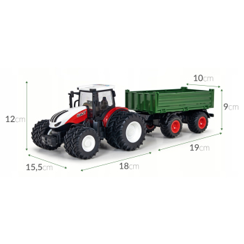 TRAKTOR Z PRZYCZEPĄ zdalnie STEROWANY na PILOT