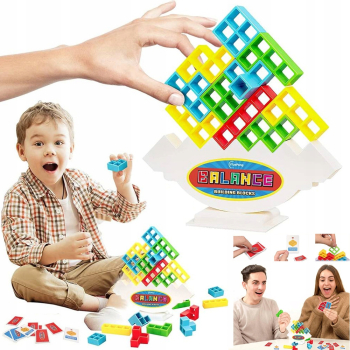 Układanka tetris balansujące klocki TOWER DLA DZIECI WIEŻA 3D gra LOGICZNA