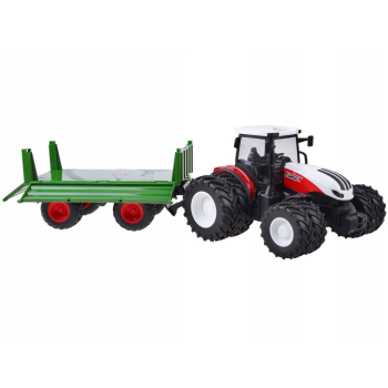 TRAKTOR ZDALNIE STEROWANY NA PILOT Z PRZYCZEPĄ CIĄGNIK ROLNICZA ŚWIATŁO