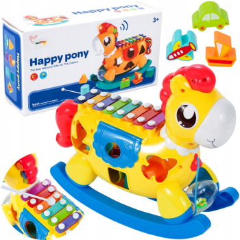 KONIK INTERAKTYWNY SORTER CYMBAŁKI ŚWIATŁO DŹWIĘK
