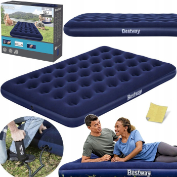 MATERAC DMUCHANY DWUOSOBOWY WELUR BESTWAY 67002 191x137 TURYSTYCZNE ŁÓŻKO