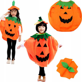Strój Przebranie Na HALLOWEEN Karnawał Kostium Dla Dzieci DYNIA Zestaw