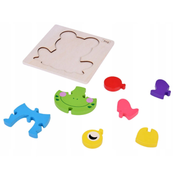 Żabka Puzzle drewniane Edukacyjna układanka dla dziecka ZA5371