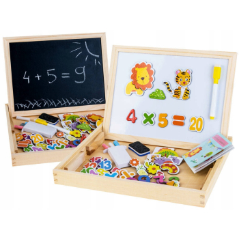 Drewniana TABLICA magnetyczno kredowa + akc TA0072