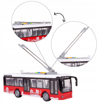 AUTOBUS TROLEJBUS ELEKTRYCZNY MIEJSKI ŚWIATŁA DŹWIĘKI OTWIERANE DRZWI