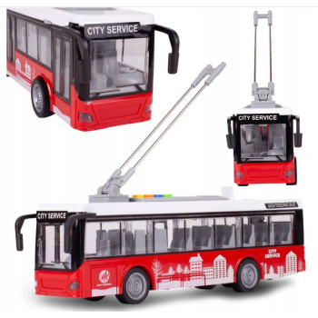 AUTOBUS TROLEJBUS ELEKTRYCZNY MIEJSKI ŚWIATŁA DŹWIĘKI OTWIERANE DRZWI