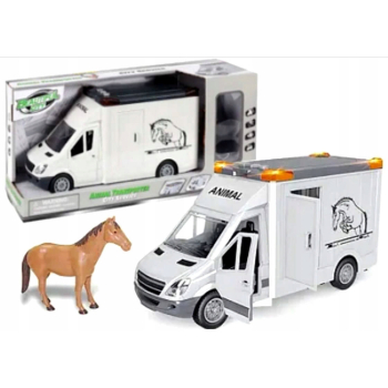 POJAZD AUTO do przewozu transportu KONI + figurka