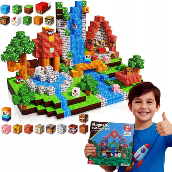 KLOCKI MAGNETYCZNE 100 PIXELOWE BLOKI 3D XL DO BUDOWANIA ZABAWKI DLA DZIECI