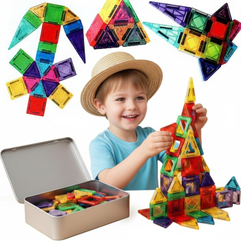 KLOCKI KONSTRUKCYJNE PANELE MAGNETYCZNE 3D DLA DZIECI EDUKACYJNE 140 el XXL