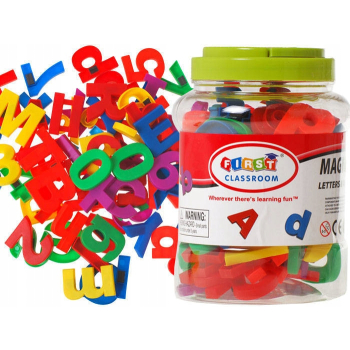 LITERKI CYFERKI MAGNETYCZNE ALFABET 80elem. magnesy TA0033