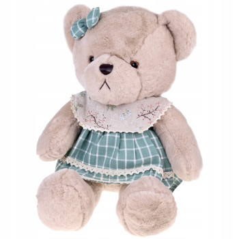 Pluszowy MIŚ - beżowa Zosia 58cm w zielonej VINTAGE sukience ZA5923 D