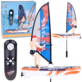 Zdalnie sterowany świecący WINDSURFER pływający na pilota RC0740