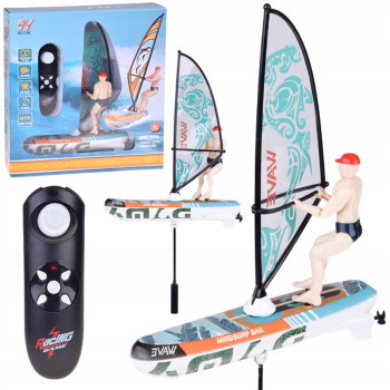 Zdalnie sterowany świecący WINDSURFER pływający na pilota RC0740