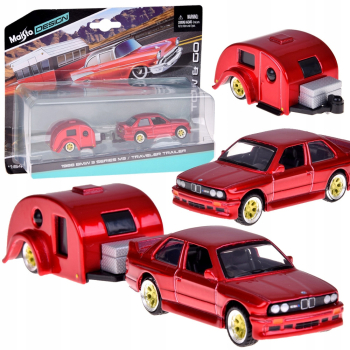 Maisto Licencjonowane Auto Metalowe BMW M3 1988 Przyczepa kempingowa ZA5967