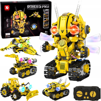 Klocki Techniczne Robots Pro 5w1 Zestaw Pilot + światło LED 673ele RC0743