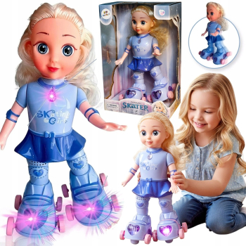Modna Lalka Jeżdżąca Na Wrotkach Skating Girl Z Muzyką Światłem Dla Dzieci