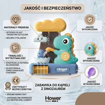 Zabawka Do Kąpieli Wody Dinozaur Fontanna Wodna Basen Prysznic Dla Dziecka