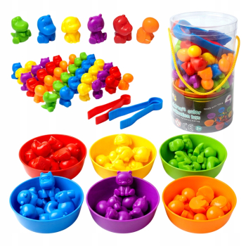 Sorter Montessori Zwierzeta Nauka Kolorow Liczenia Dla Dzieci EDU Zabawka
